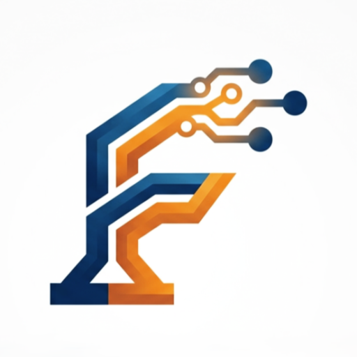 Foundrya.ai logo featuring a circuit-style letter F symbol representing an AI-powered platform for building and managing digital businesses and professional service websites.